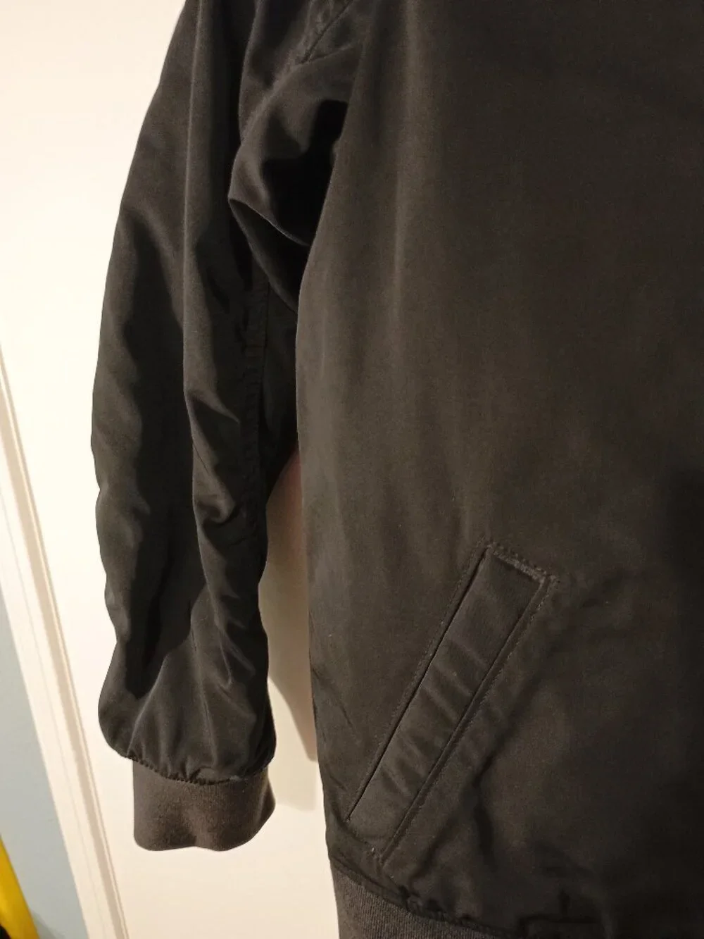 Abercrombie & Fitch Men’s M Black MA-1 Bomber Flight Jacket Utility Zip Pocket